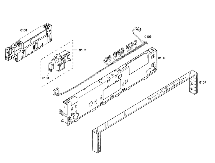 Control Panel Diagram and Parts List for DWHD94EP 50 Thermador Dishwasher