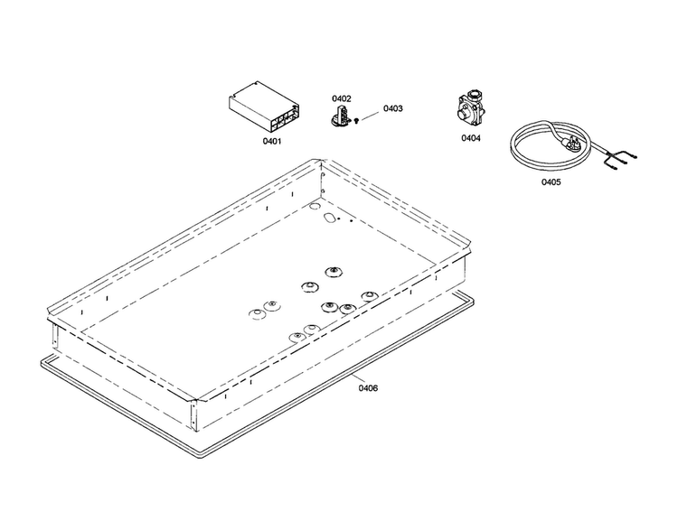 Spark Module/power Cord Diagram and Parts List for NGM8654UC 01 Bosch Cooktop