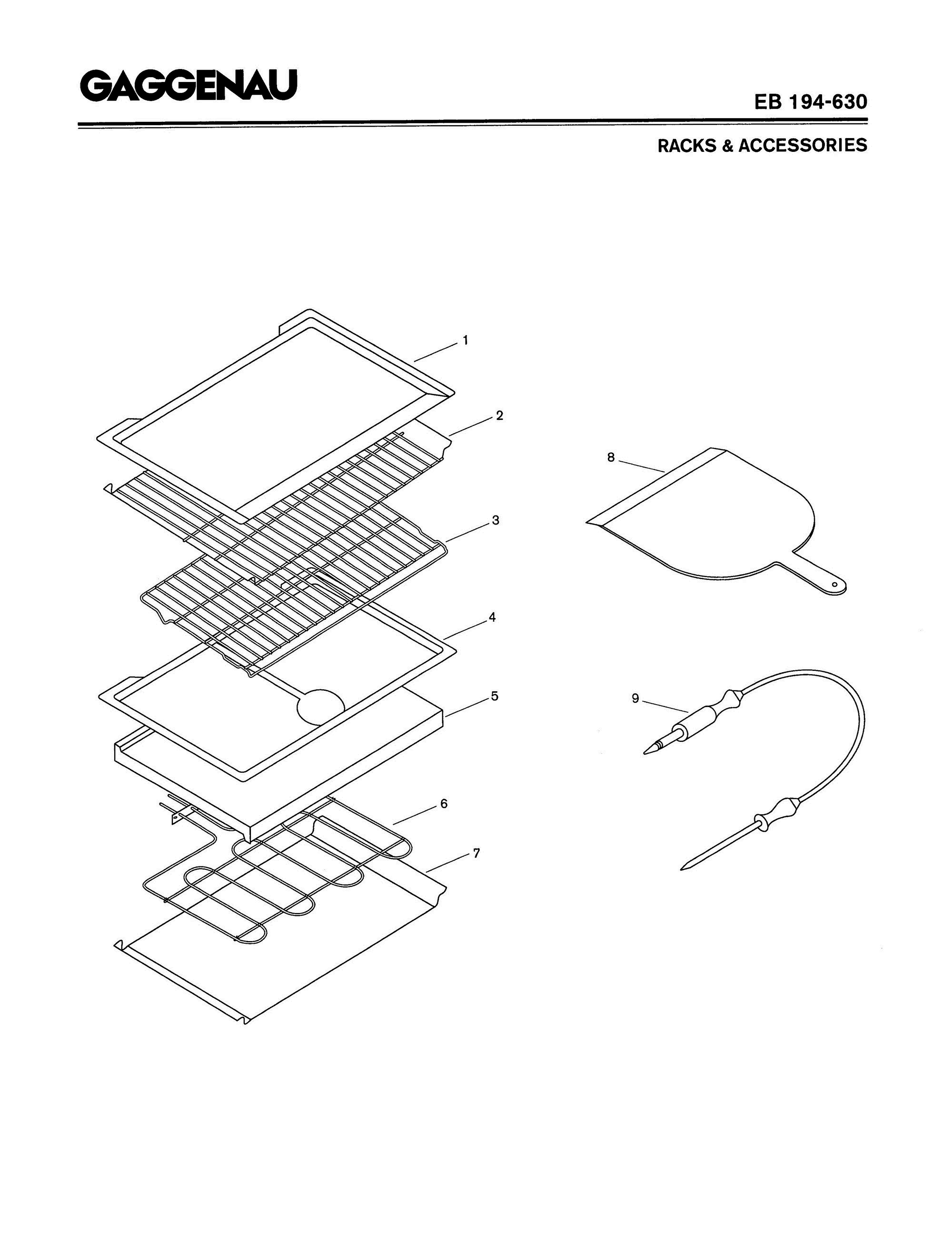 06 - RACKS & ACCESSORIES Diagram and Parts List for EB194-630  Bosch Range