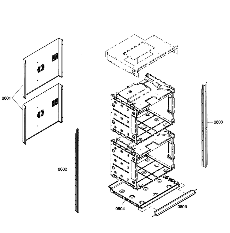 Cabinet Assy Diagram and Parts List for HBL3560UC 03 Bosch Wall Oven