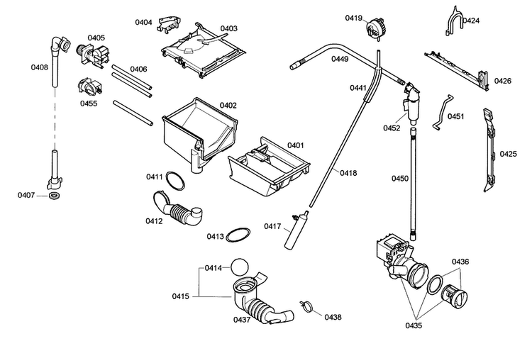 Dispenser Assy/pump Assy Diagram and Parts List for WFL2090UC 11 Bosch Washer