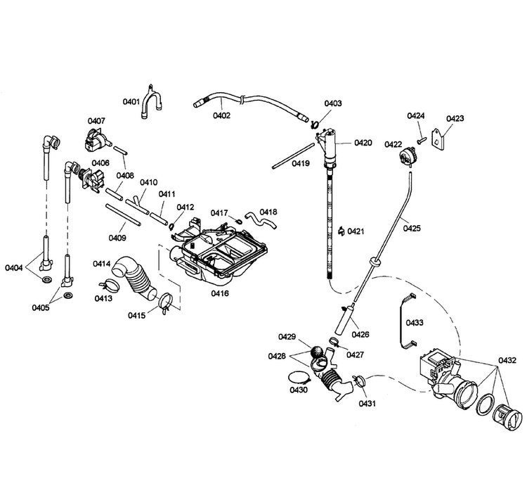 Pump Assy Diagram and Parts List for WFMC4300UC 01 Bosch Washer