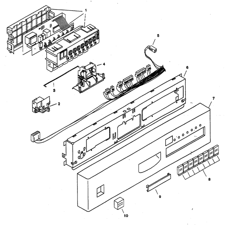 Fascia Panel Diagram and Parts List for SHU6802UC 12 Bosch Dishwasher