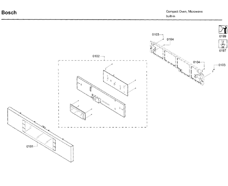 Control Panel Diagram and Parts List for HMC80252UC 01 Bosch Microwave