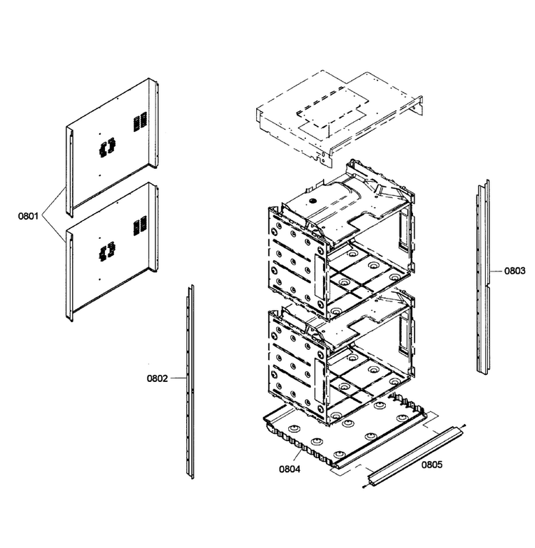 Cabinet Assy Diagram and Parts List for HBL3550UC 03 Bosch Wall Oven