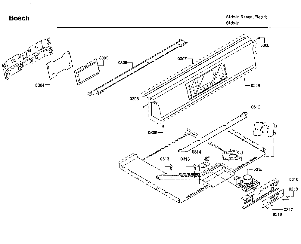 Control Diagram and Parts List for HII8055U 01 Bosch Range