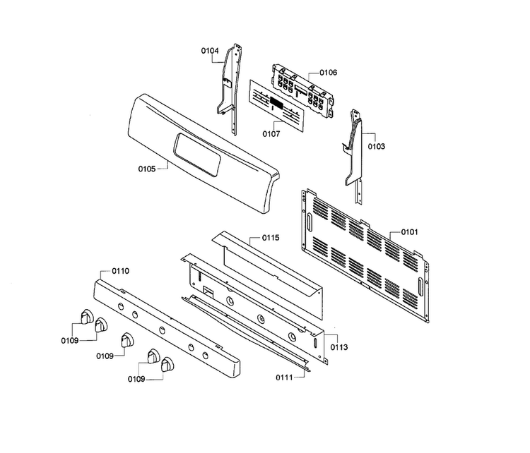 Control Panel Diagram and Parts List for HGS3023UC 08 Bosch Range