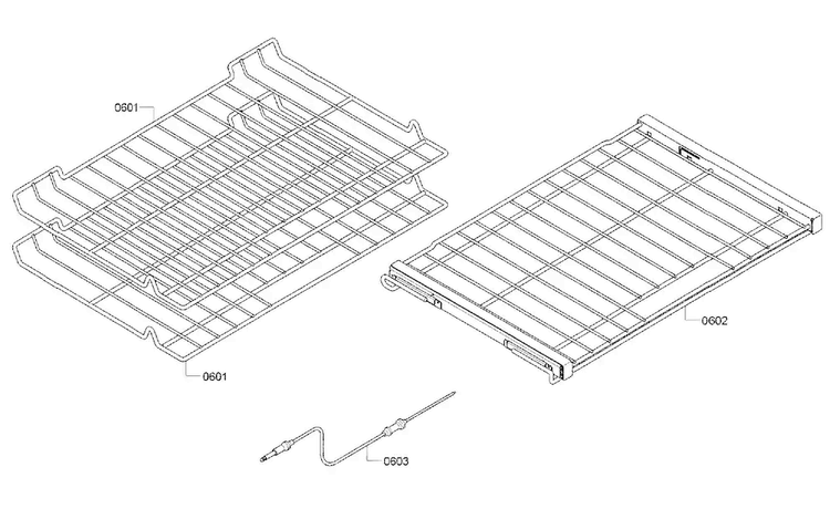 Shelves Diagram and Parts List for HBL8451UC 01 Bosch Wall Oven