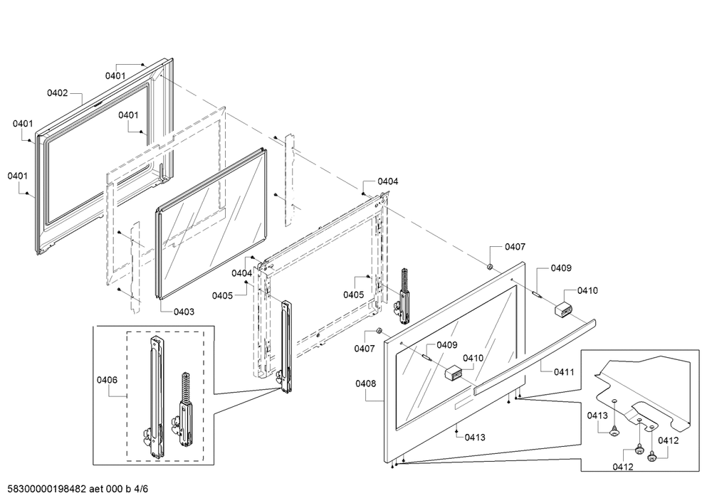 Diagram 4 Diagram and Parts List for HBLP451UC-02  Bosch Wall Oven