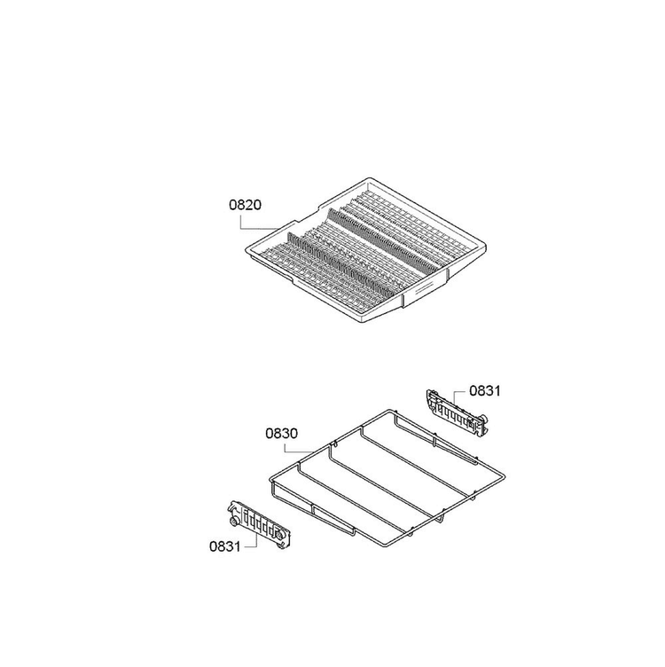 Cutlery Basket Diagram and Parts List for SGX68U55UC C6 Bosch Dishwasher