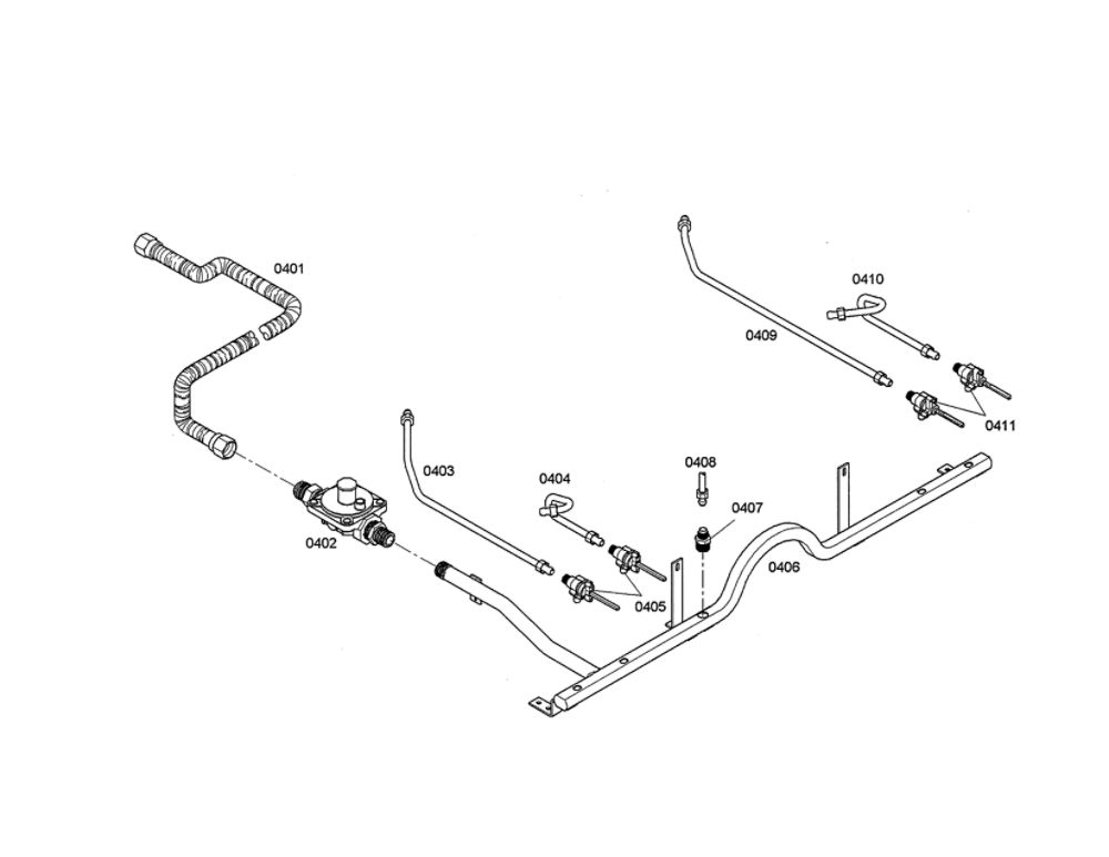 Regulator/Valves Diagram and Parts List for PDR364GDZS 03 Thermador Range