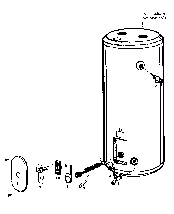 Kenmore Power Miser 8 Diagram and Parts List for 153325255  Kenmore Water Heater