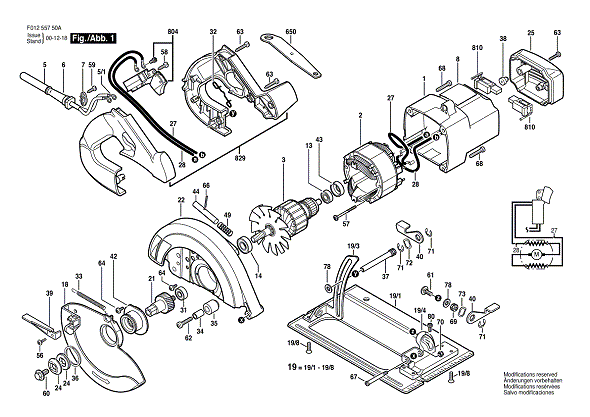 Bosch Hd5575 (F01255750a) Diagram and Parts List for HD5575 F01255750A Bosch Circular Saw