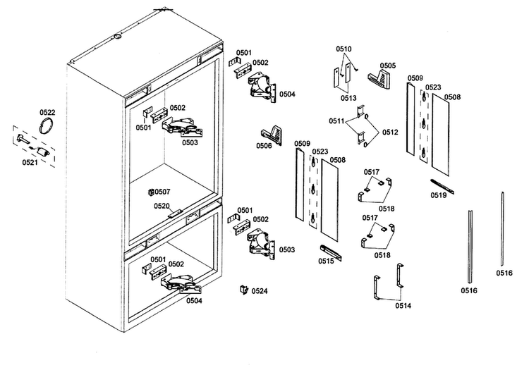 Cabinet 2 Assy Diagram and Parts List for T36IT71NNP 99 Thermador Refrigerator