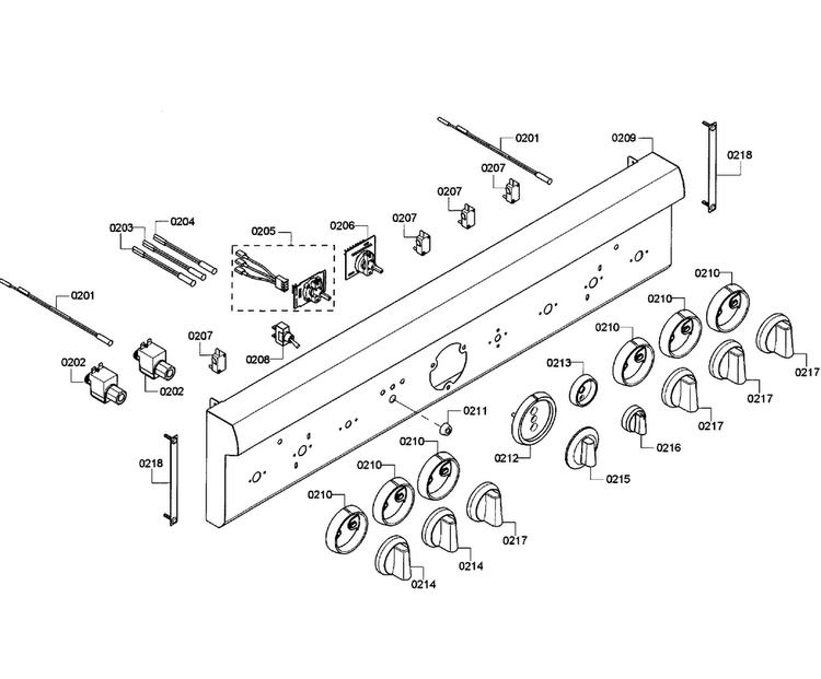 Control Panel Diagram and Parts List for PRD366GHU 13 Thermador Range