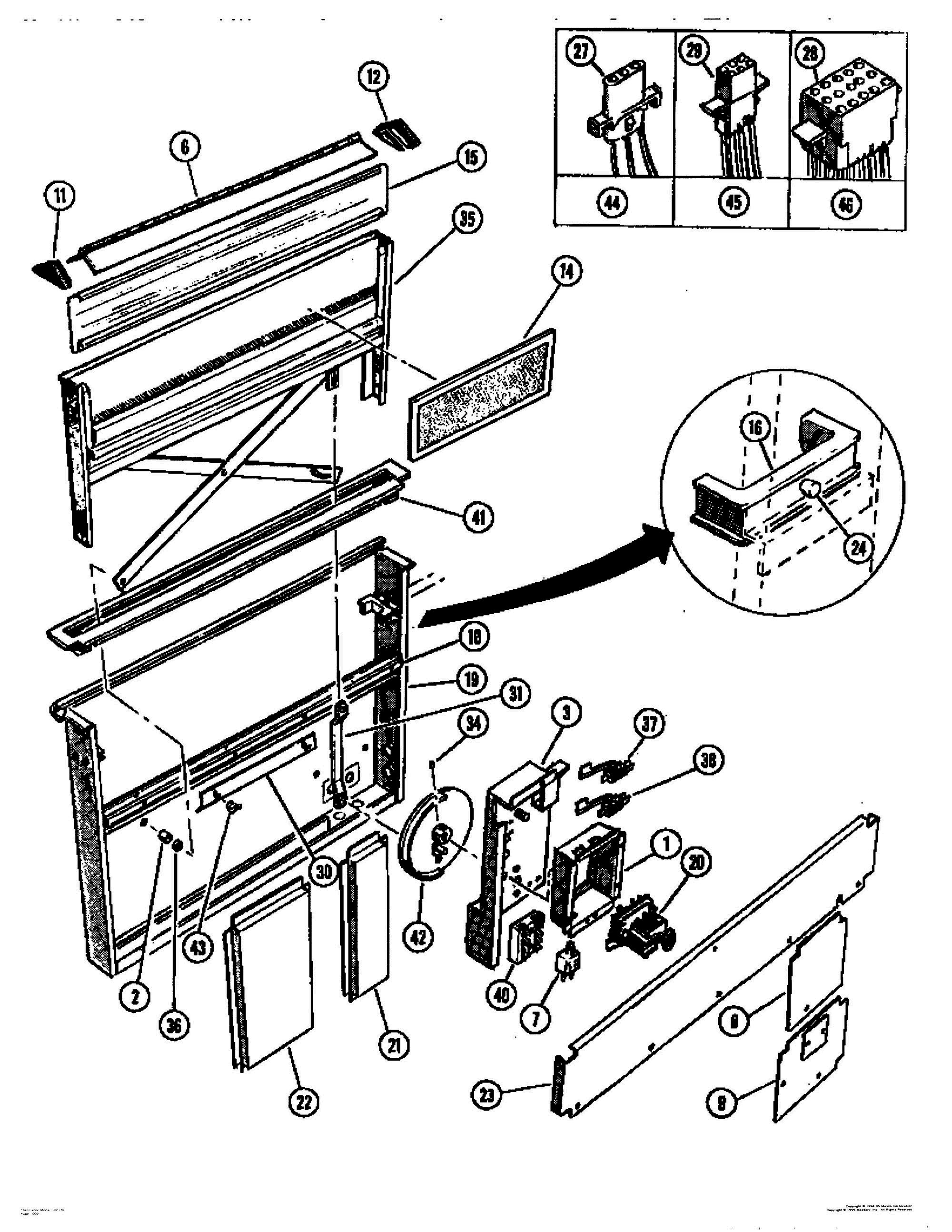 02 - PLENUM ASSEMBLY Diagram and Parts List for CV2136  Bosch Range