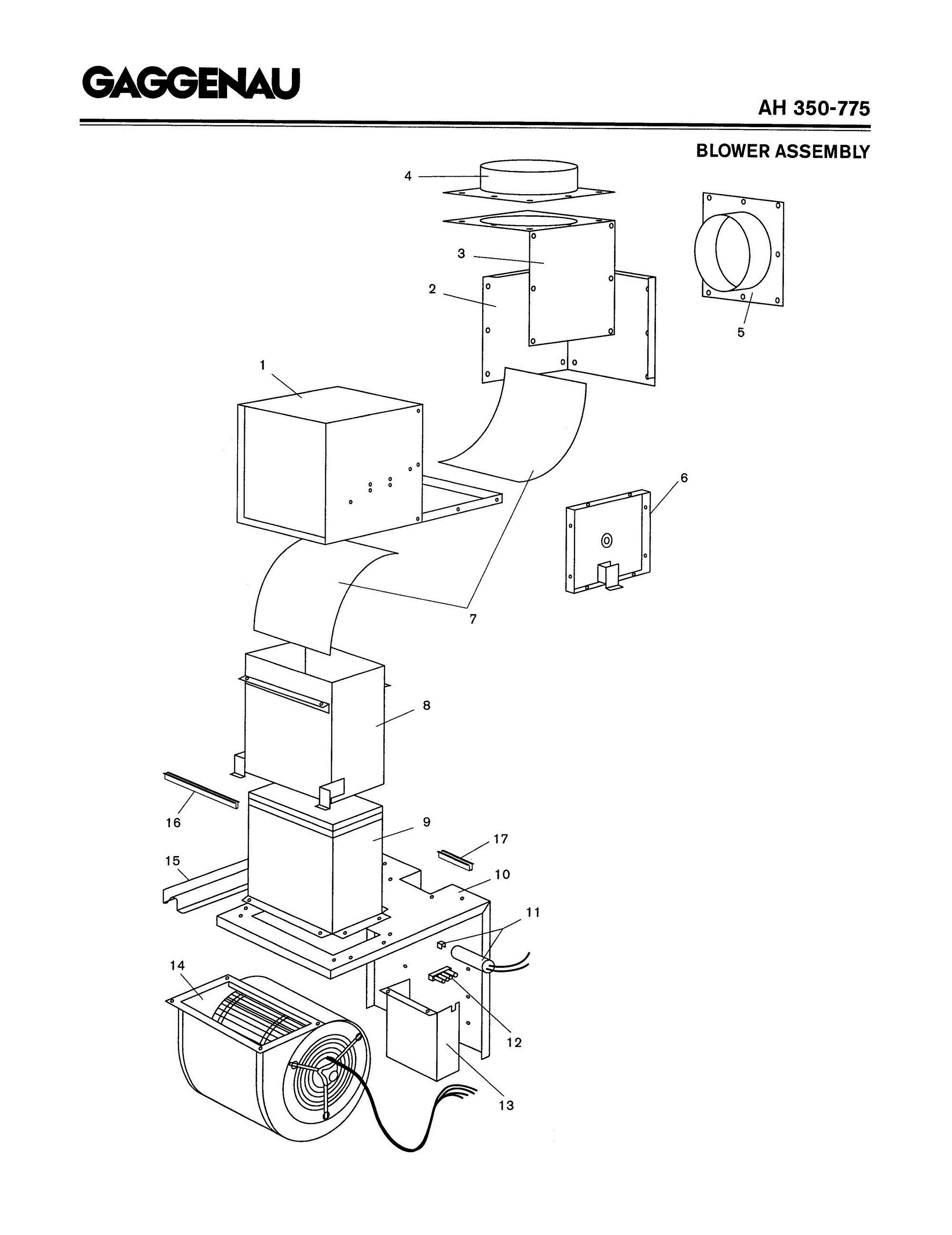 03 - BLOWER ASSEMBLY Diagram and Parts List for AH350-775  Bosch Range Hood