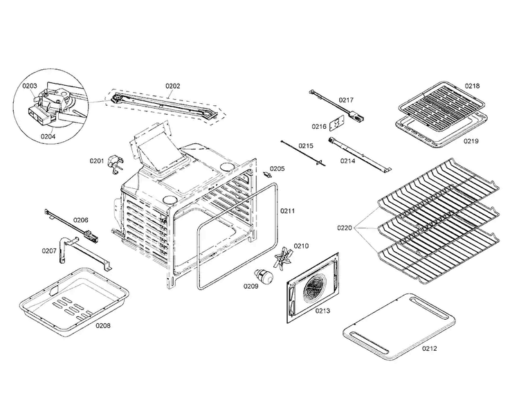 Cabinet/racks Diagram and Parts List for HGS5042UC 01 Bosch Range