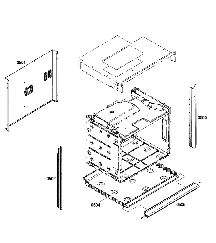 Cabinet Assy Diagram and Parts List for HBL3360UC 02 Bosch Wall Oven