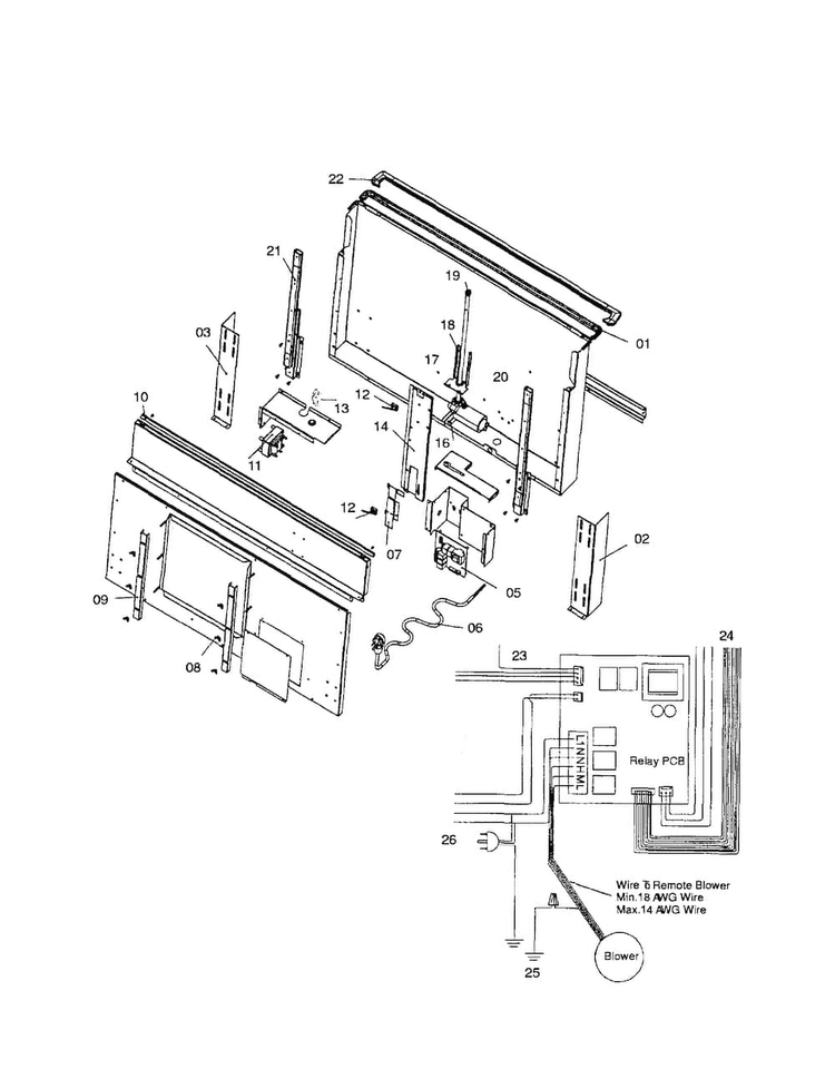 Buttons/power Cord Diagram and Parts List for UCV36AW-01  Thermador Range Hood