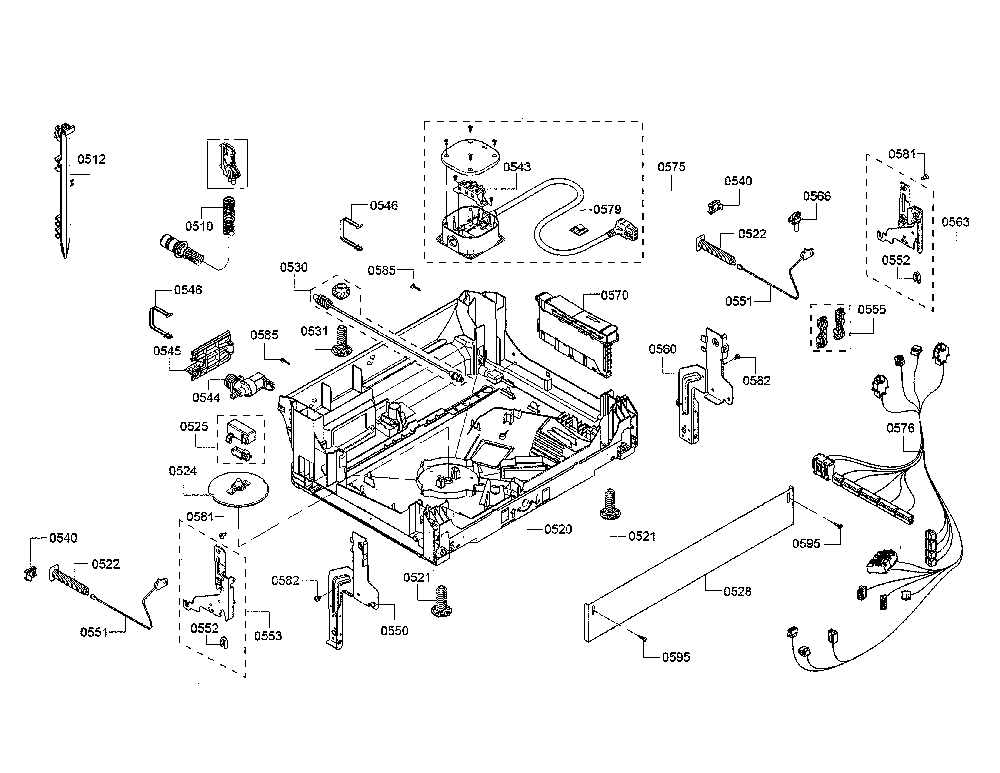 Base Diagram and Parts List for SHS863WD6N 10 Bosch Dishwasher