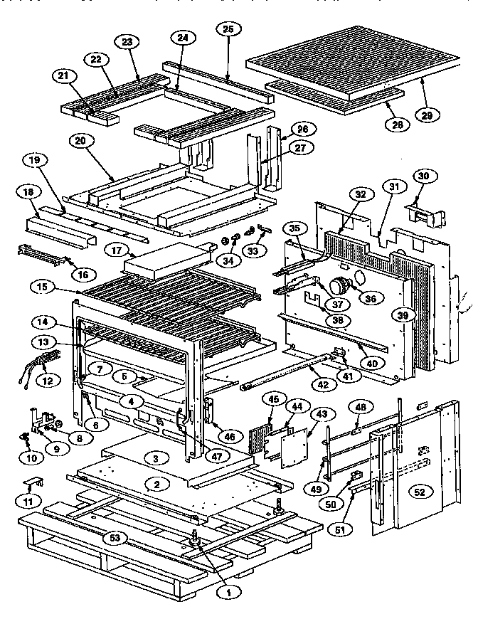 Pallet Diagram and Parts List for PRSG304  Thermador Range