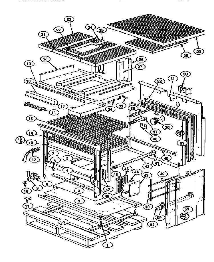 Oven Cavity Diagram and Parts List for PRSG364GL  Thermador Range