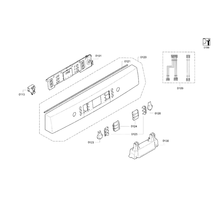 Control Panel Diagram and Parts List for SGE63E15UC 73 Bosch Dishwasher