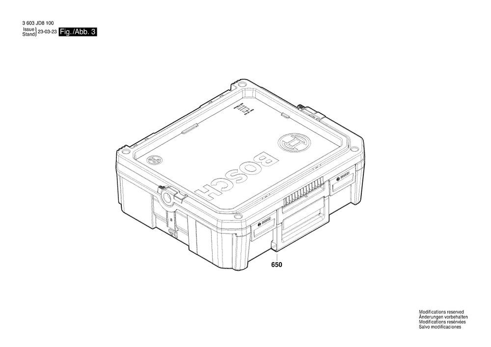 Diagram 3 Diagram and Parts List for 3603JD8103  Bosch Impact Driver