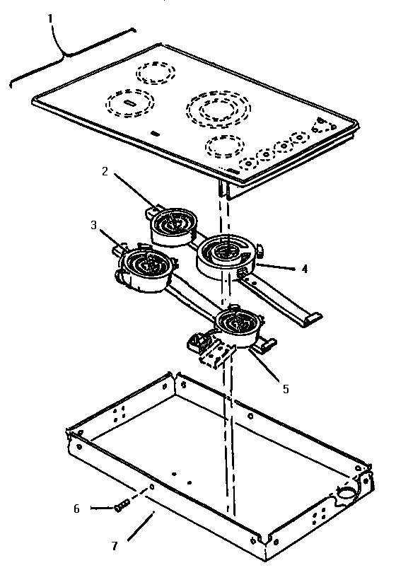 Body And Elements Diagram and Parts List for CR30W  Thermador Cooktop