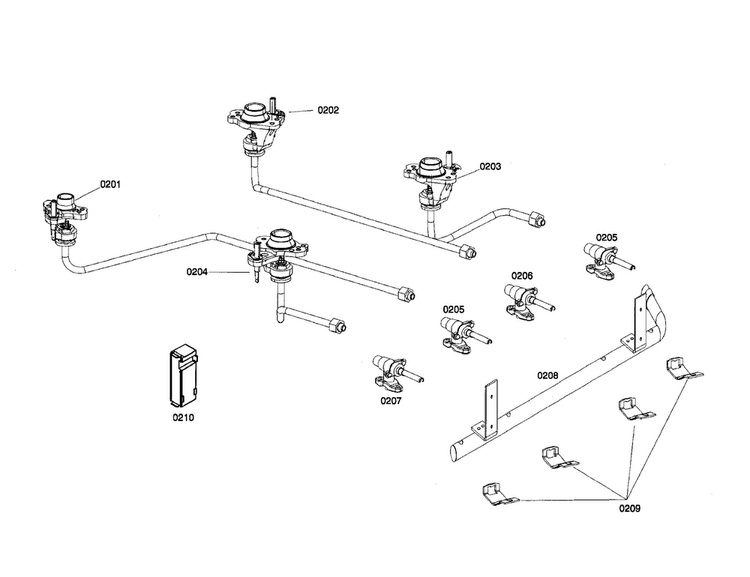 Valves Diagram and Parts List for HGS445UC 01 Bosch Range