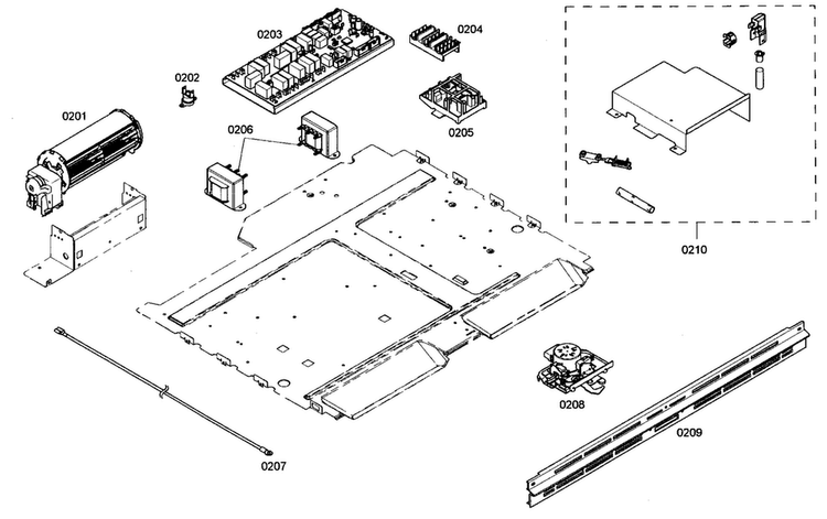 Control Assy Top Diagram and Parts List for POD30201  Thermador Wall Oven