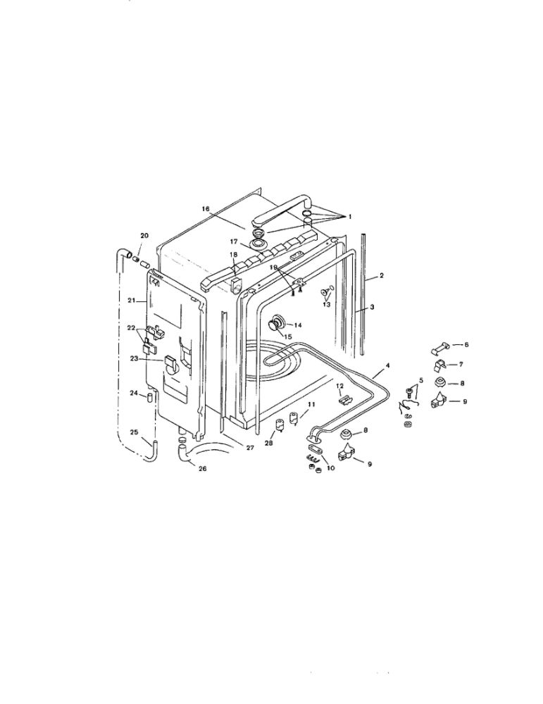 Inner Liner Diagram and Parts List for SMU7052US 09 Bosch Dishwasher