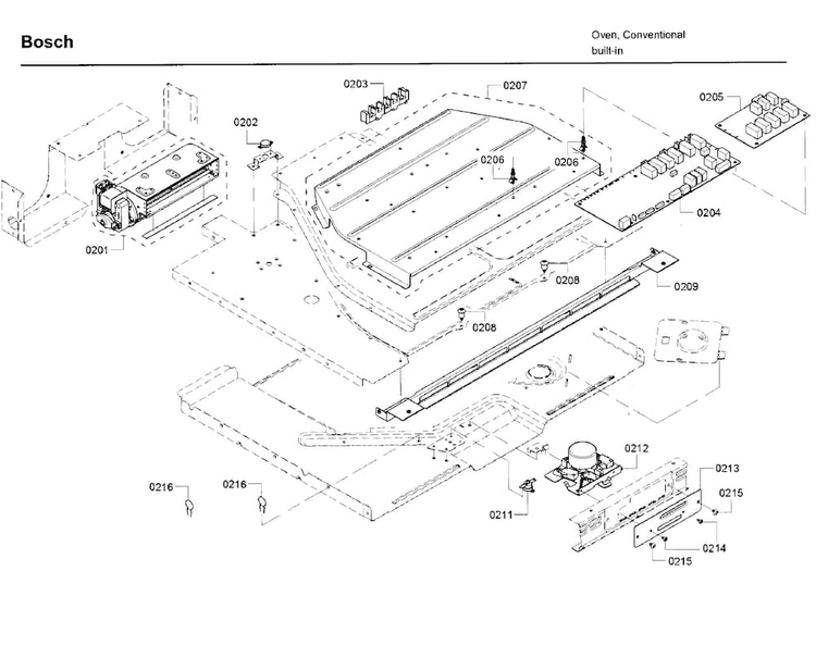Latch 1 Diagram and Parts List for HBN5651UC 03 Bosch Wall Oven