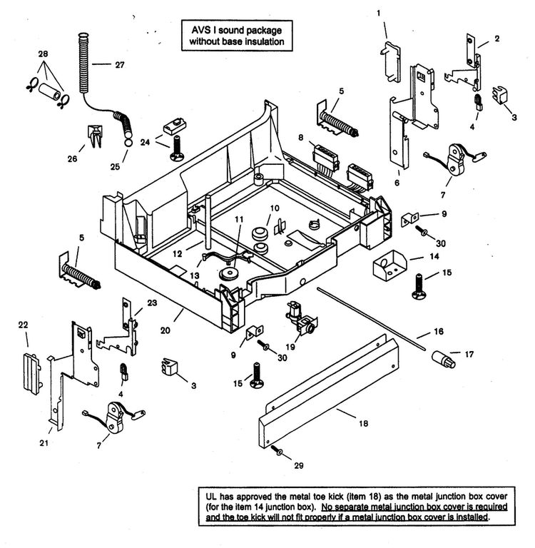 Base Diagram and Parts List for SHU43E05UC 14 Bosch Dishwasher