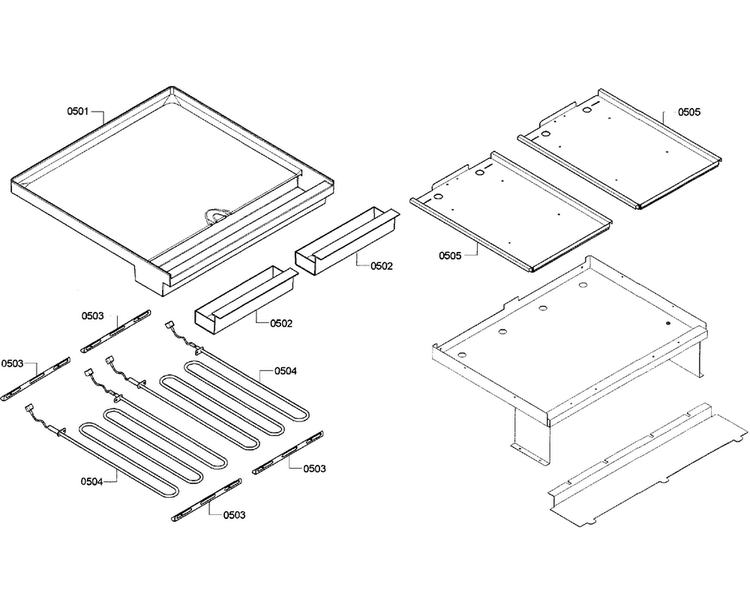 Grid Assy Diagram and Parts List for PRD484EEHU 01 Thermador Range