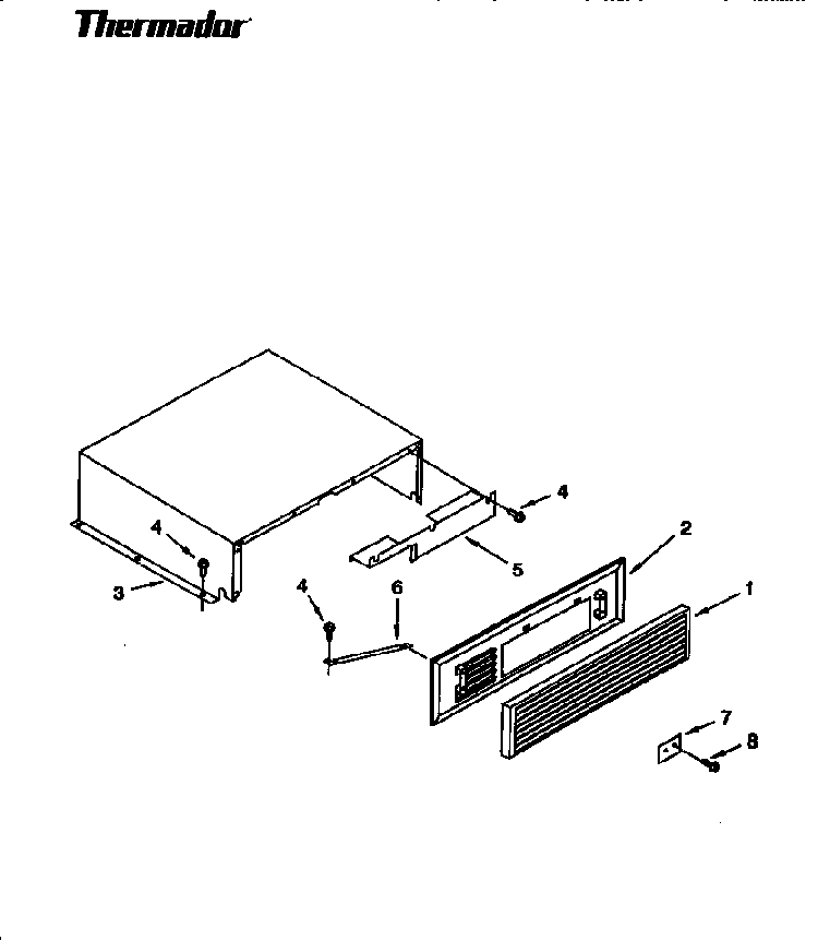 Top Grille & Unit Cover Diagram and Parts List for TSS48DAW-06  Thermador Refrigerator