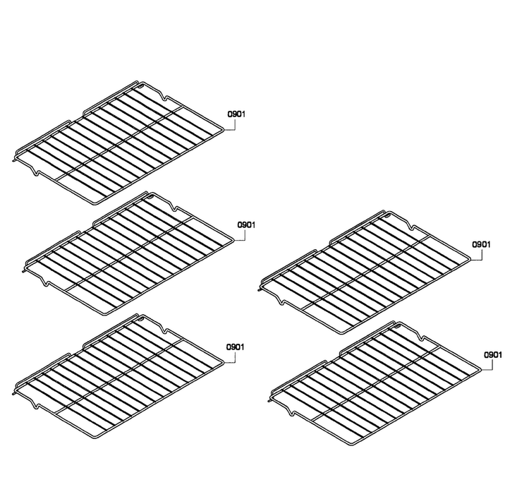 Shelfs Diagram and Parts List for HBL3550UC 09 Bosch Wall Oven