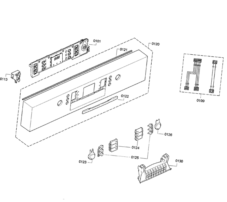 Control Panel Diagram and Parts List for SGE63E05UC 29 Bosch Dishwasher