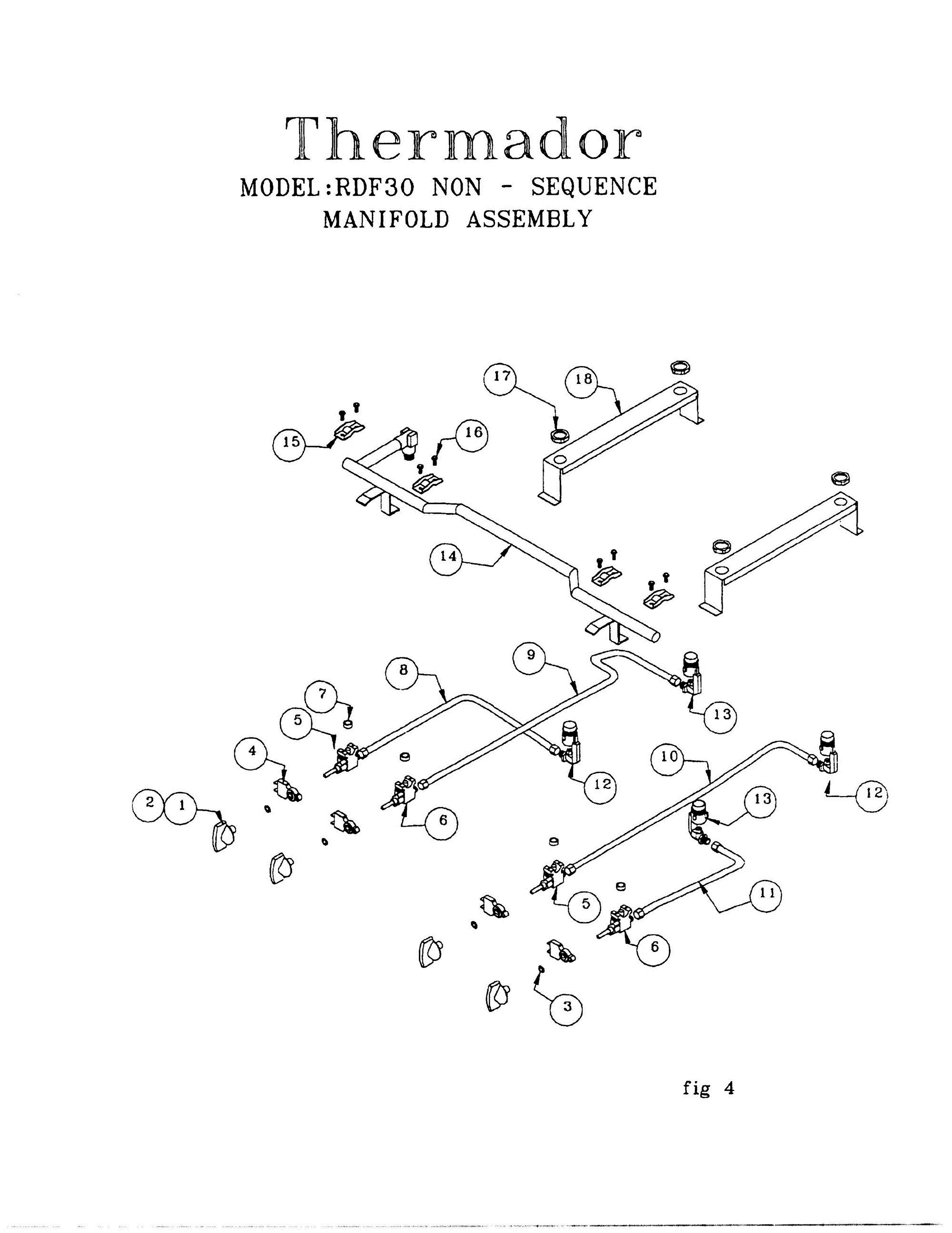 06 - NON-SEQUENCE MANIFOLD ASSY Diagram and Parts List for RDDS30  Bosch Range