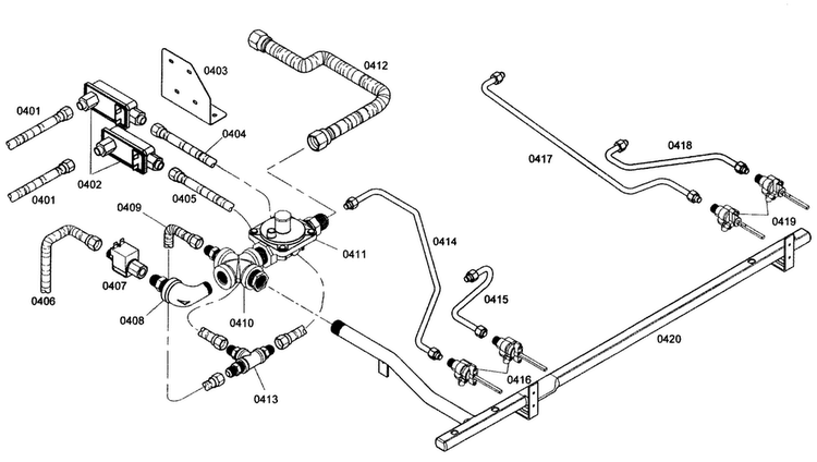 Connections Diagram and Parts List for PRG364EDG04  Thermador Range