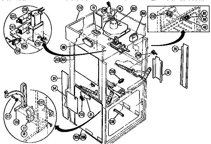 Switches And Additional Parts Diagram and Parts List for CMT21  Thermador Microwave