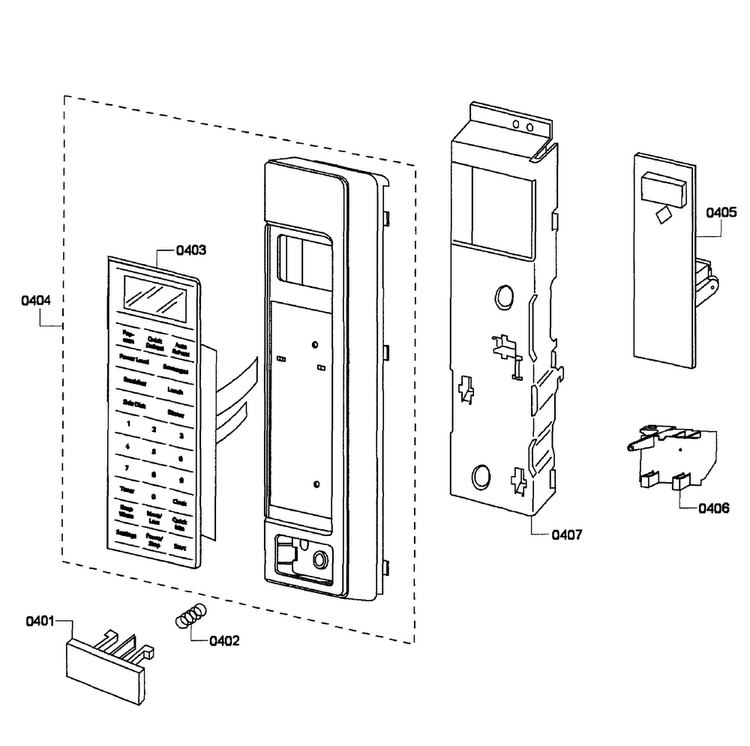 Microwave Panel Diagram and Parts List for HBL5760UC 06 Bosch Microwave