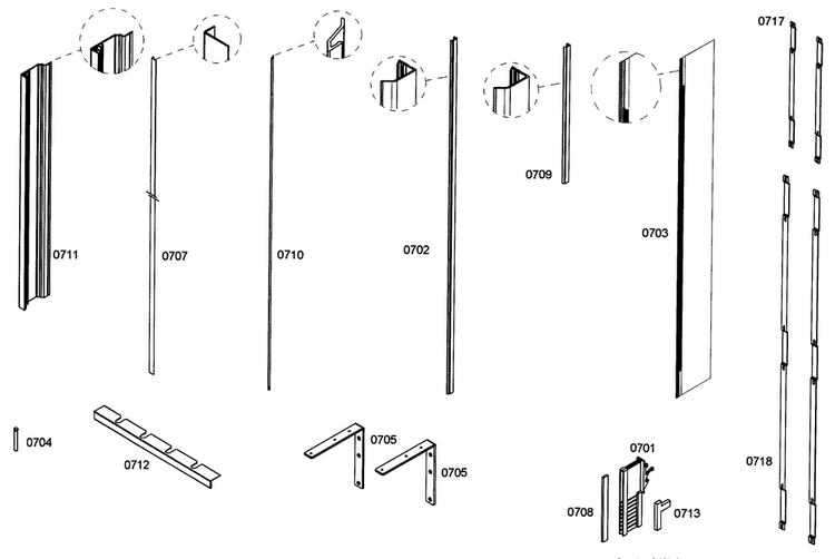 Trim Diagram and Parts List for T36IT71NNP 31 Thermador Refrigerator