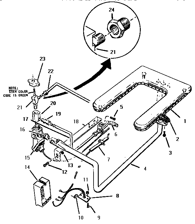 Section 3 Diagram and Parts List for CGB19  Thermador Grill