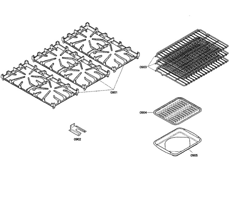 Grate Assy Diagram and Parts List for PRD366EHC 07 Thermador Range