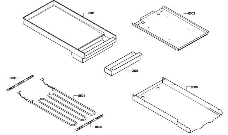 Griddle Diagram and Parts List for PRD364EDPG-01  Thermador Range