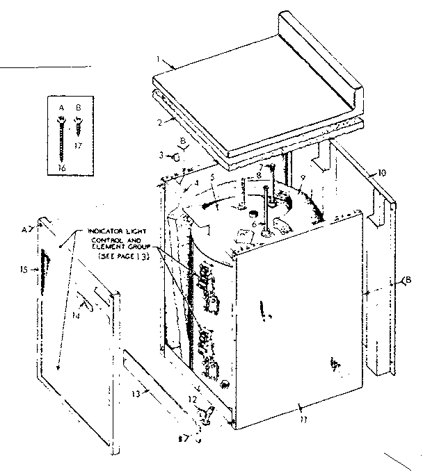Non-functional Replacement Parts Diagram and Parts List for 153313310  Kenmore Water Heater
