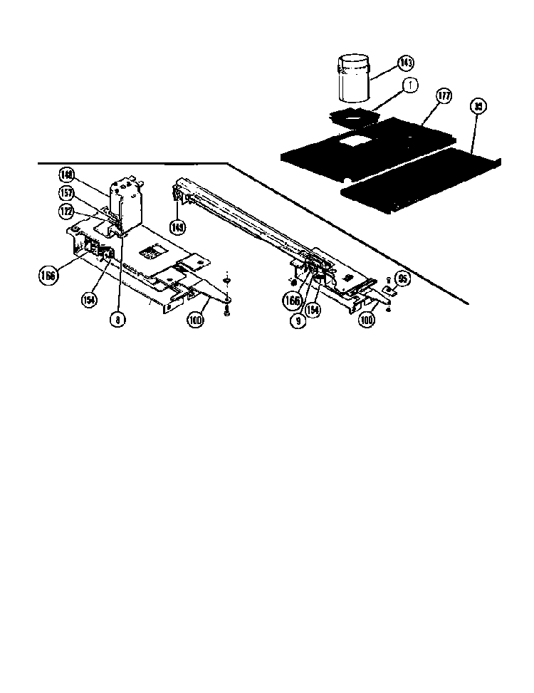 Latch Assy Diagram and Parts List for MSC39  Thermador Range
