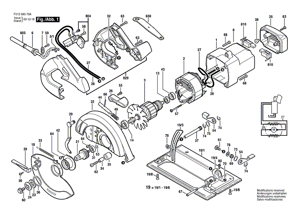 Bosch Hd5657 (F01256570a) Diagram and Parts List for HD5657 F01256570A Bosch Circular Saw